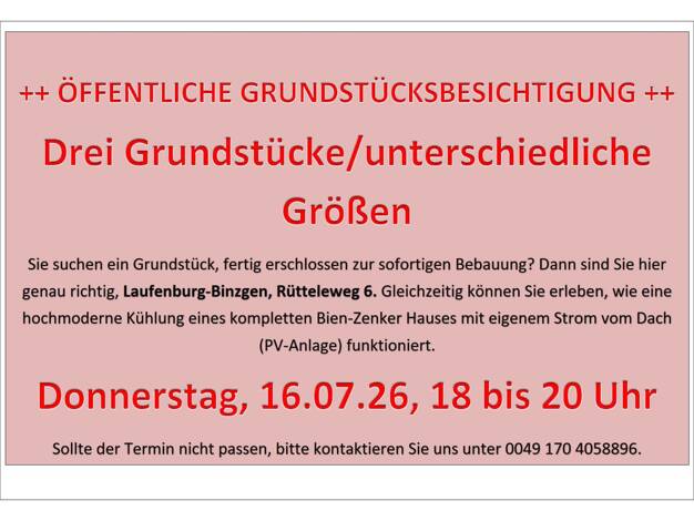 Grundstück zum Kauf 211.991 € 709 m² Grundstück Im Hau 1 Binzgen Laufenburg (Baden) 79725