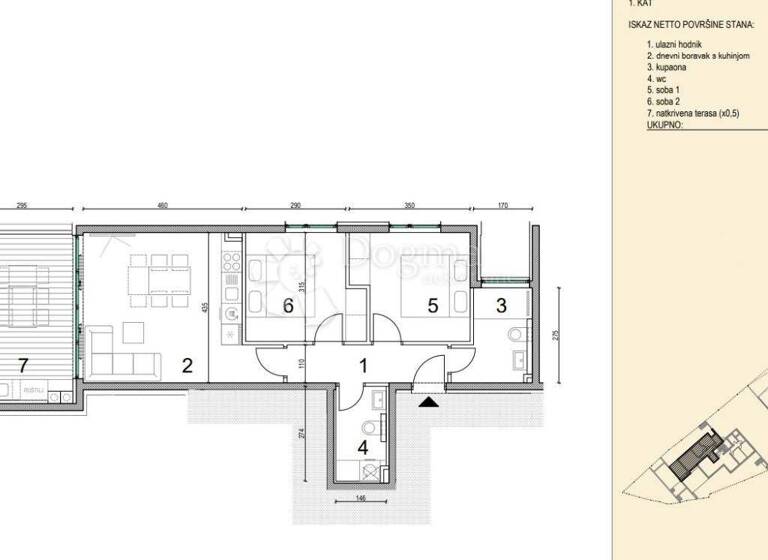 Wohnung zum Kauf 276.318 € 3 Zimmer 62 m² 1. Geschoss Novalja