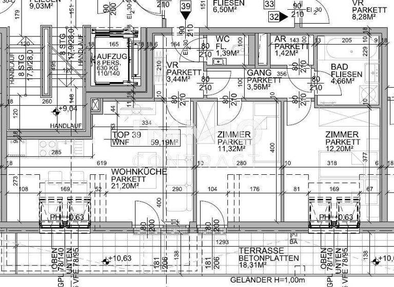 Wohnung zur Miete 904 € 3 Zimmer 59,2 m² frei ab sofort Wien 1210