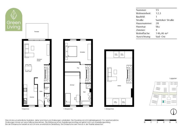 Maisonette zur Miete 1.645 € 4 Zimmer 146,5 m²<br/>Wohnfläche Santoker Straße 28 Rüdersdorf Rüdersdorf 15562