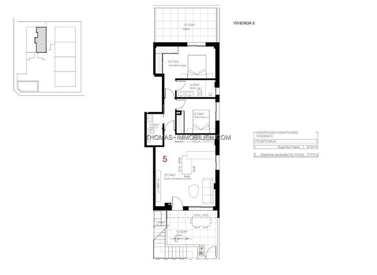 Bungalow zum Kauf 269.900 € 3 Zimmer 76 m² 12 m² Grundstück Pilar de La Horadada 03190