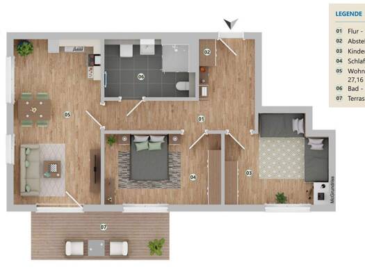 Wohnung zur Miete 506 € 3 Zimmer 84,3 m² EG Zur Steilküste 8 Andershof Stralsund 18439