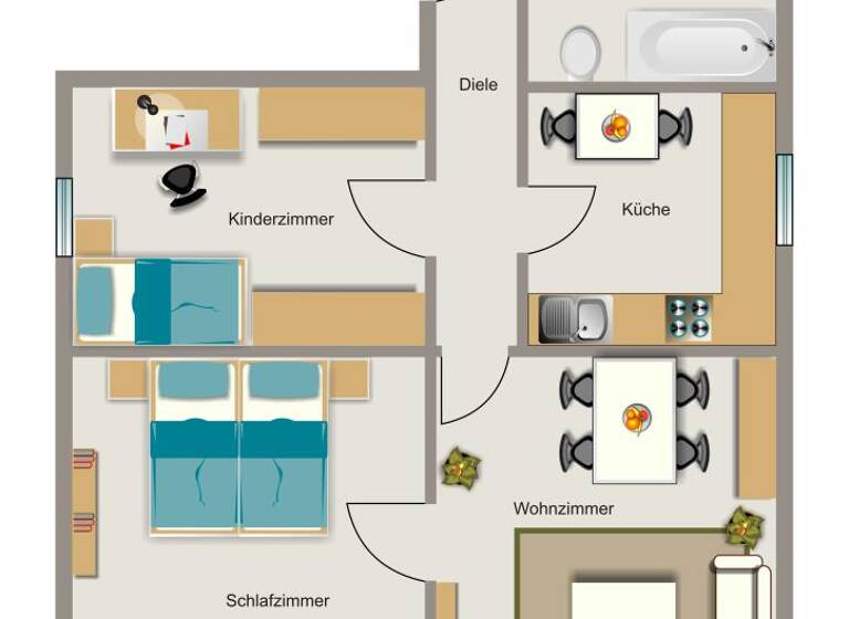 Wohnung zur Miete 460 € 3,5 Zimmer 57,2 m² EG frei ab 01.05.2026 Sachsenstraße 92 Suderwich Recklinghausen 45665