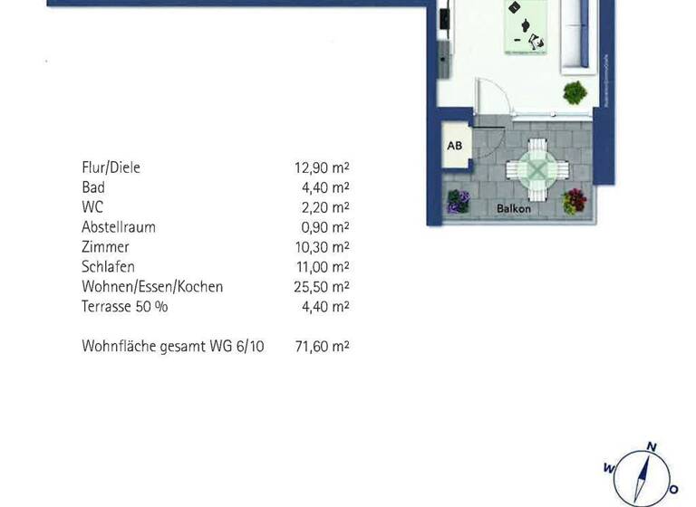 Wohnung zur Miete 1.200 € 3 Zimmer 72 m² 2. Geschoss frei ab 01.06.2026 Weil im Schönbuch 71093