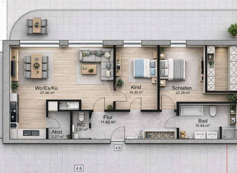 Penthouse zum Kauf - Erstbezug 640.035 € 3 Zimmer 116,4 m² Dinkelsbühl 91550
