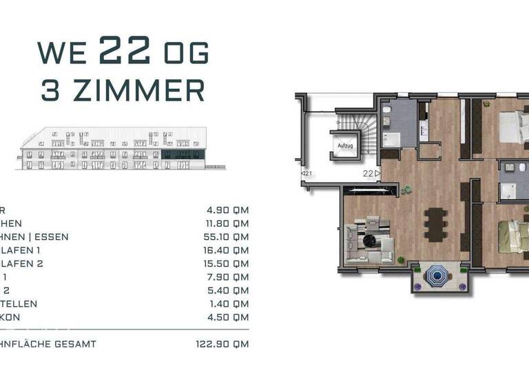 Wohnung zum Kauf - Erstbezug provisionsfrei 644.900 € 3 Zimmer 122,9 m² 1. Geschoss Willich 47877