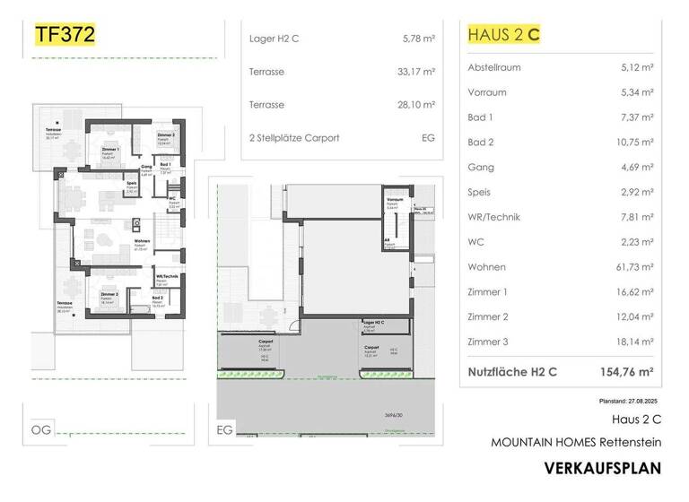 Penthouse zur Miete - Erstbezug 29,19 € 4 Zimmer 161 m² KIRCHBERG 6365
