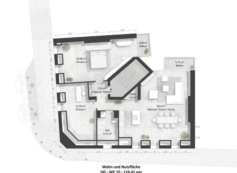 Wohnung zum Kauf - Erstbezug 1.150.000 € 3 Zimmer 116 m² 4. Geschoss Altona-Altstadt Hamburg 22767