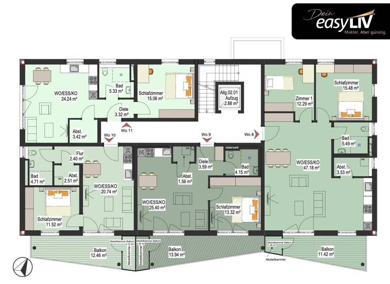Wohnung zur Miete - Neubau 706 € 2 Zimmer 56,5 m²<br/>Wohnfläche 2.<br/>Geschoss 01.07.2025<br/>Verfügbarkeit Nordrach Nordrach 77787