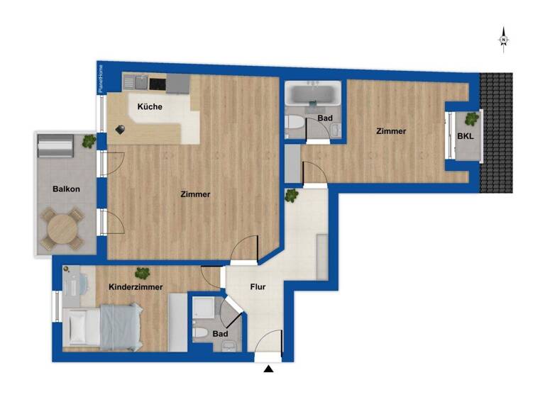 Wohnung zum Kauf 299.000 € 3 Zimmer 90 m² 2. Geschoss Richrath Langenfeld (Rheinland) 40764