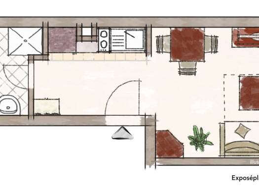 Wohnung zur Miete 465 € 1 Zimmer 28 m² 1. Geschoss frei ab 01.11.2026 Hebbelstr. 12 Bayenthal Köln 50968