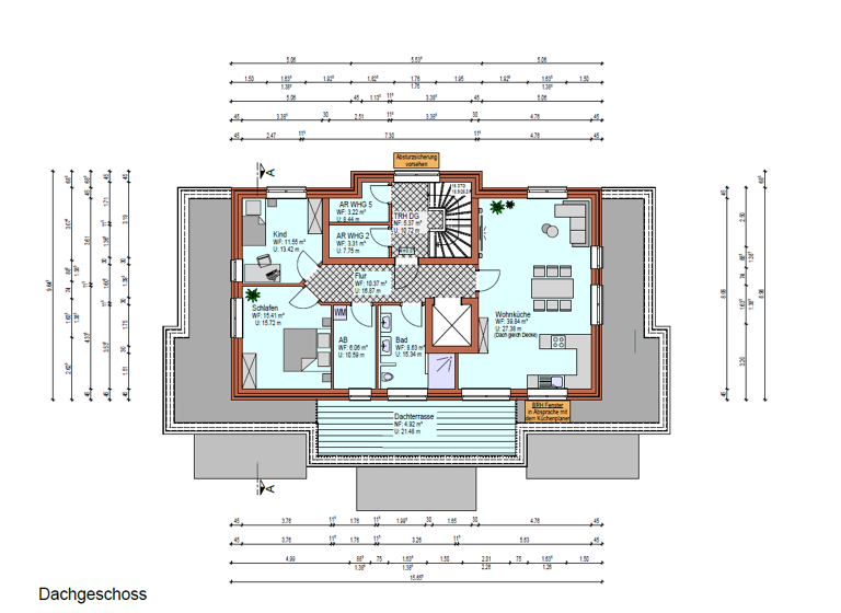 Penthouse zur Miete 975 € 3 Zimmer 108 m² Geschoss 2/3 frei ab sofort Bingum Leer 26789