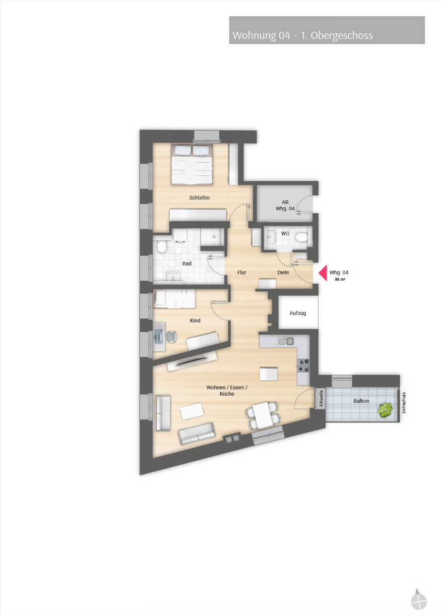 Wohnung zur Miete 1.200 € 3 Zimmer 86 m²<br/>Wohnfläche 1.<br/>Geschoss Henfenfeld 91239