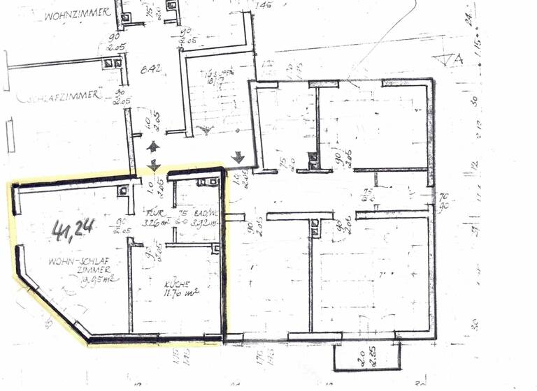 Studio zur Miete 590 € 1 Zimmer 41,2 m² 3. Geschoss frei ab 01.04.2026 Grombühl Würzburg 97080