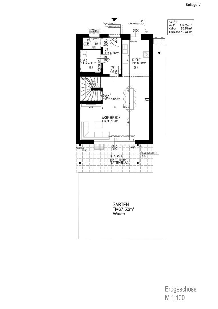 Reihenendhaus zum Kauf provisionsfrei 469.059 € 4 Zimmer 114,2 m²<br/>Wohnfläche Mühlbachgasse 18 Traiskirchen 2514