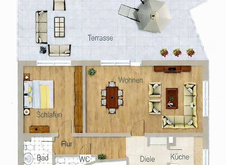 Wohnung zur Miete 750 € 2 Zimmer 75 m² 1. Geschoss Lützenkirchen Leverkusen 51381