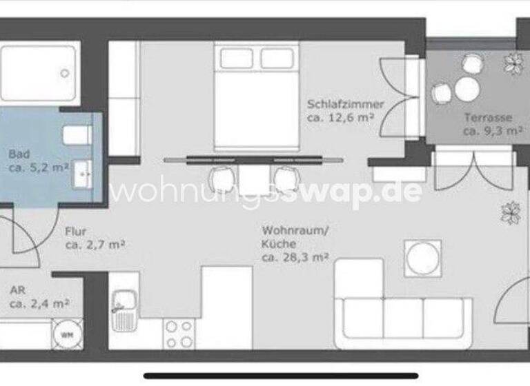 Studio zur Miete Tauschwohnung 1.500 € 2 Zimmer 55 m² 1. Geschoss Wilmersdorf Berlin 10709