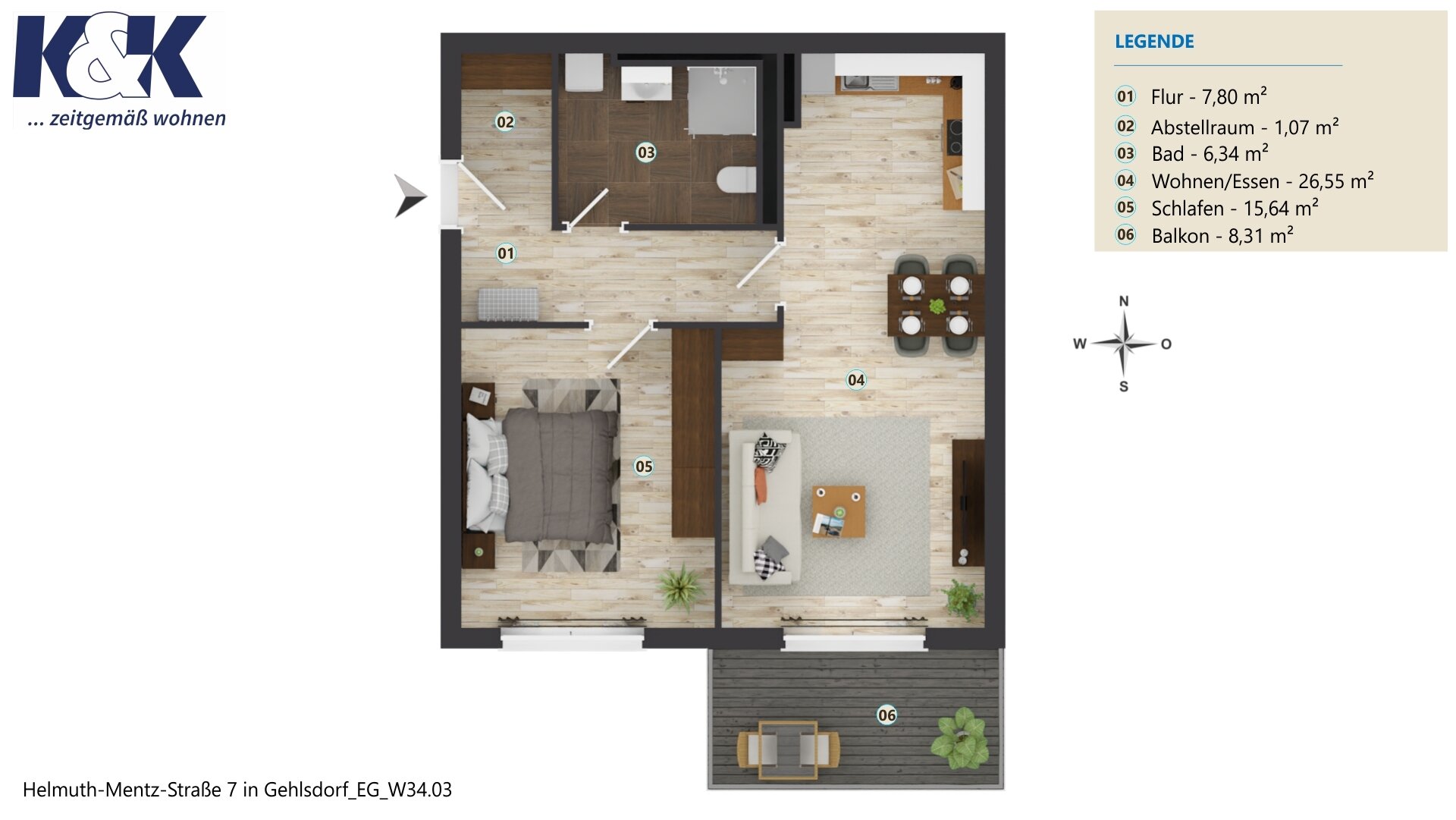 Wohnung zur Miete 826 € 2 Zimmer 61,2 m²<br/>Wohnfläche EG<br/>Geschoss Helmuth-Mentz-Straße 7 Gehlsdorf Rostock 18147