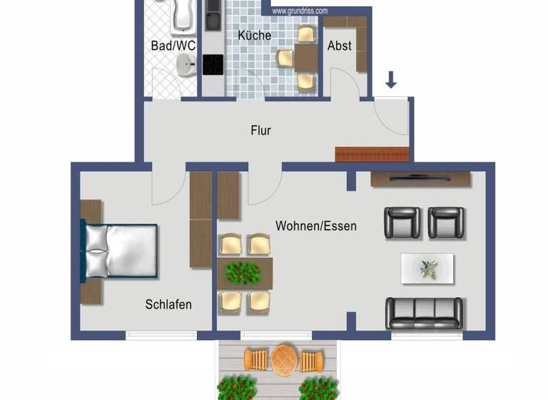 Wohnung zum Kauf provisionsfrei 286.000 € 2 Zimmer 72,7 m²<br/>Wohnfläche EG<br/>Geschoss Hassels Düsseldorf 40599