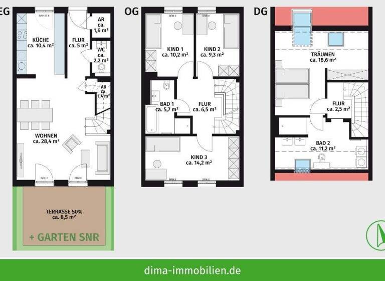 Maisonette zur Miete - Erstbezug 1.900 € 4,5 Zimmer 135,5 m² EG Rundkapellenweg 24 Hartmannsdorf-Knautnaundorf Leipzig 04249