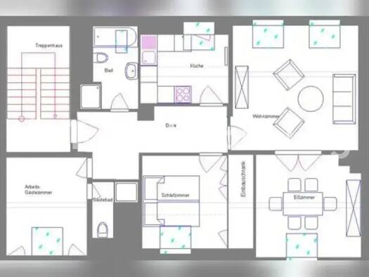 Wohnung zur Miete Tauschwohnung 1.230 € 3,5 Zimmer 75 m² 7. Geschoss Mörsenbroich Düsseldorf 40239
