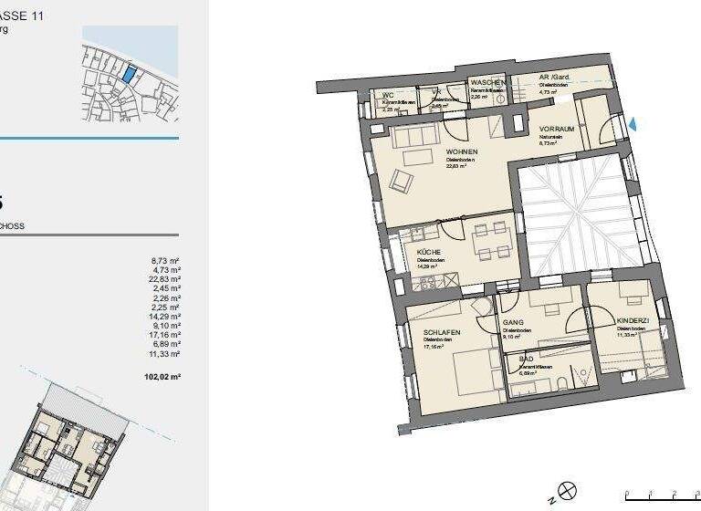 Wohnung zur Miete 1.530 € 4 Zimmer 102 m² Salzburg 5020