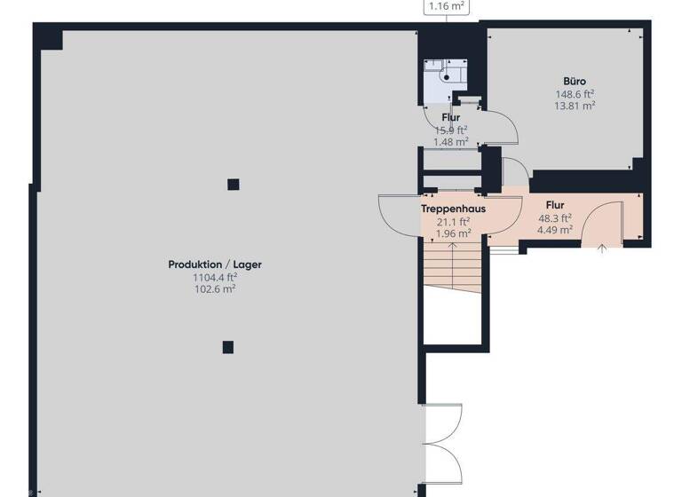 Produktionshalle zur Miete 950 € 102,6 m² Lagerfläche Ückendorf Gelsenkirchen / Ückendorf 45886
