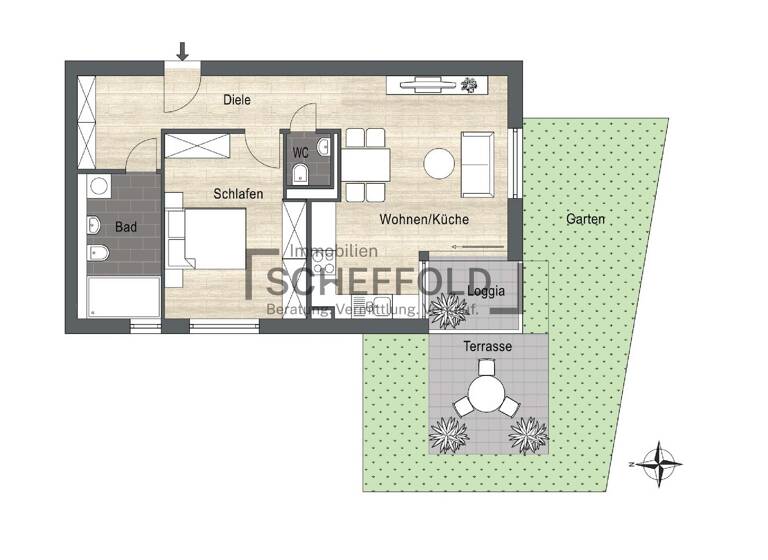 Wohnung zum Kauf provisionsfrei 325.900 € 2,5 Zimmer 62,8 m²<br/>Wohnfläche EG<br/>Geschoss Laupheim Laupheim 88471