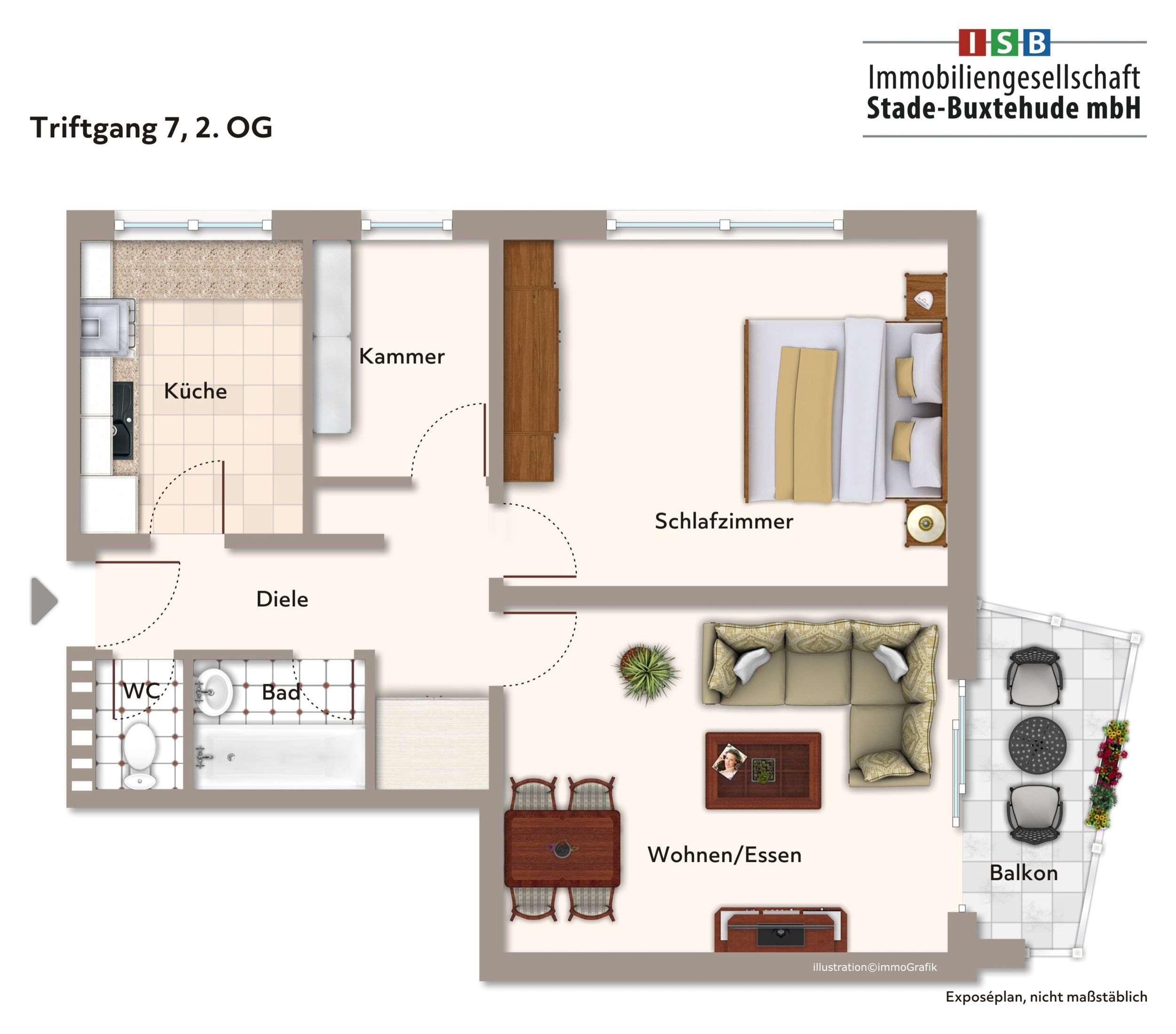 Wohnung zum Kauf 105.000 € 3 Zimmer 54,9 m²<br/>Wohnfläche 2.<br/>Geschoss Übriges Stade Stade 21682