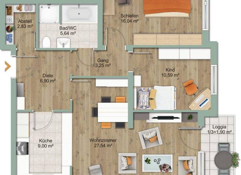 Wohnung zum Kauf 350.000 € 3 Zimmer 83,7 m² 1. Geschoss Johannisplatz 30 Gartenberg Geretsried 82538