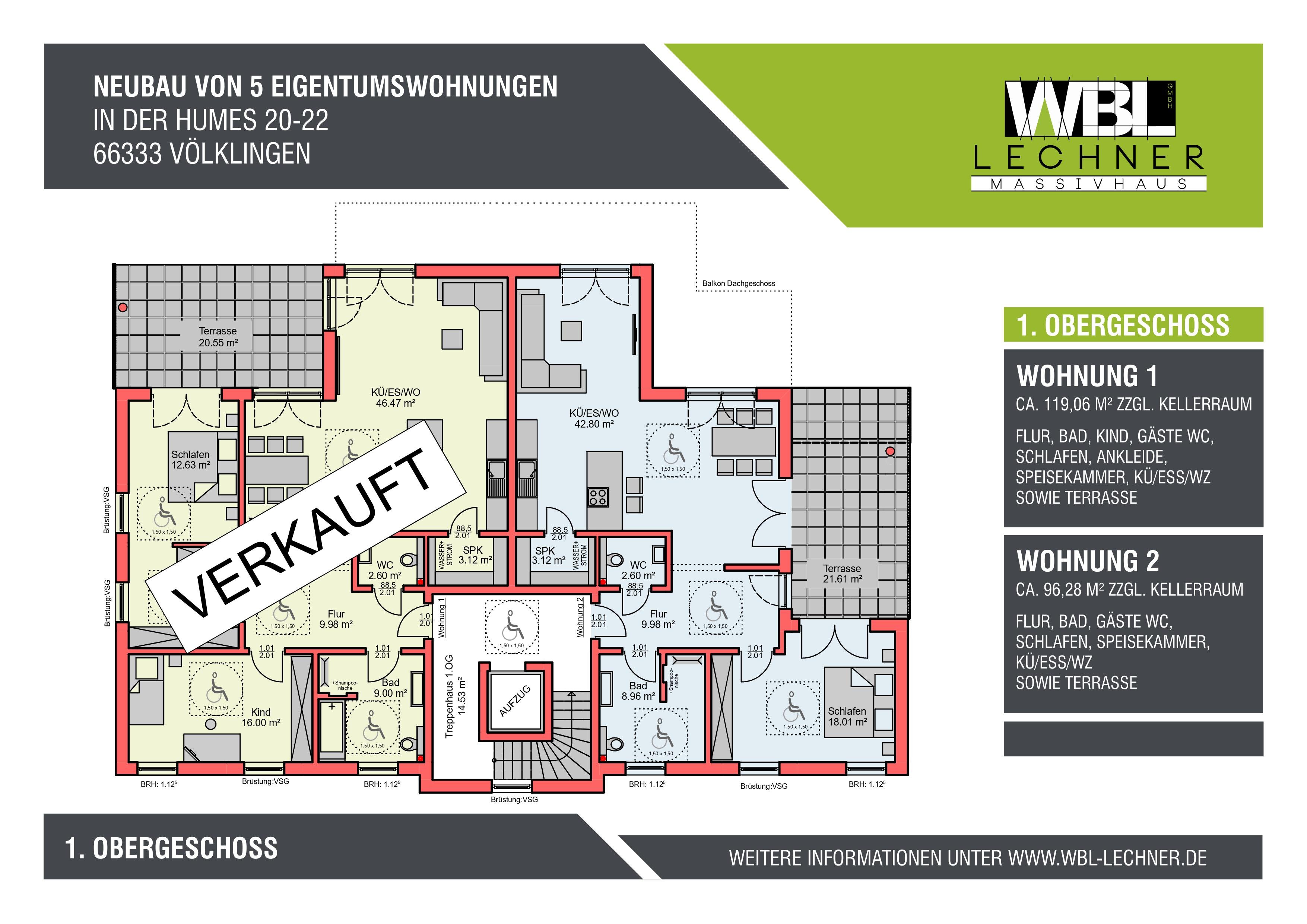 Wohnung zum Kauf provisionsfrei als Kapitalanlage geeignet 313.700 € 2 Zimmer 96,3 m²<br/>Wohnfläche In der Humes 20-22 Fürstenhausen Völklingen 66333