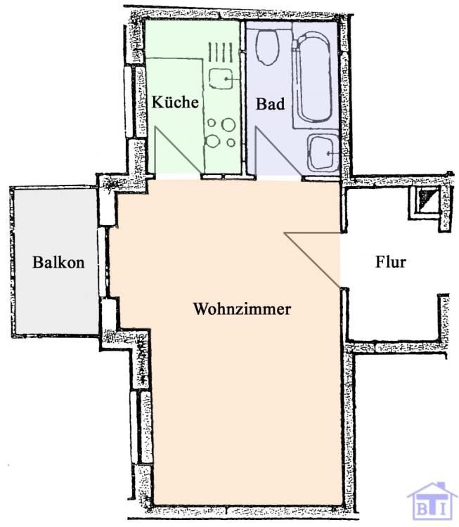 Wohnung zur Miete 250 € 1 Zimmer 30,7 m²<br/>Wohnfläche 2.<br/>Geschoss Zittau Zittau 02763