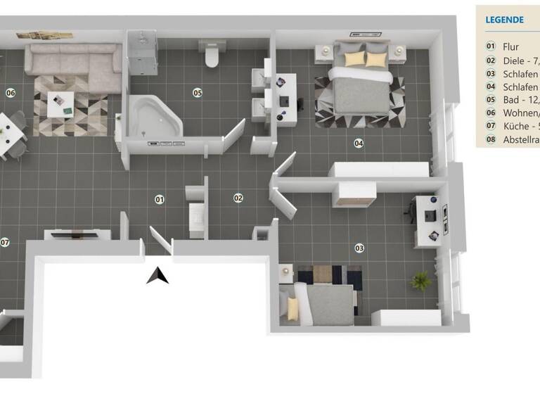 Wohnung zur Miete 820 € 3 Zimmer 88 m² 1. Geschoss frei ab 01.06.2026 pariser Str. 359 Innenstadt kaiserslautern 67663