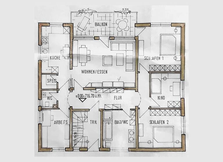 Wohnung zur Miete 1.490 € 5 Zimmer 130 m² Geschoss 1/3 frei ab sofort Schloßstraße 15 Grabenstetten 72582
