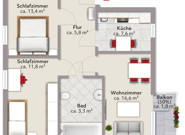 Wohnung zum Kauf 109.000 € 3 Zimmer 60,3 m² Gröpelingen Bremen 28237