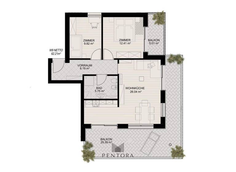 Wohnung zum Kauf 550.400 € 3 Zimmer 62 m² 2. Geschoss Partschins 39020