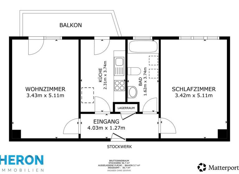 Wohnung zum Kauf 139.000 € 2 Zimmer 52,7 m² 3. Geschoss Nordstadt Pforzheim 75177