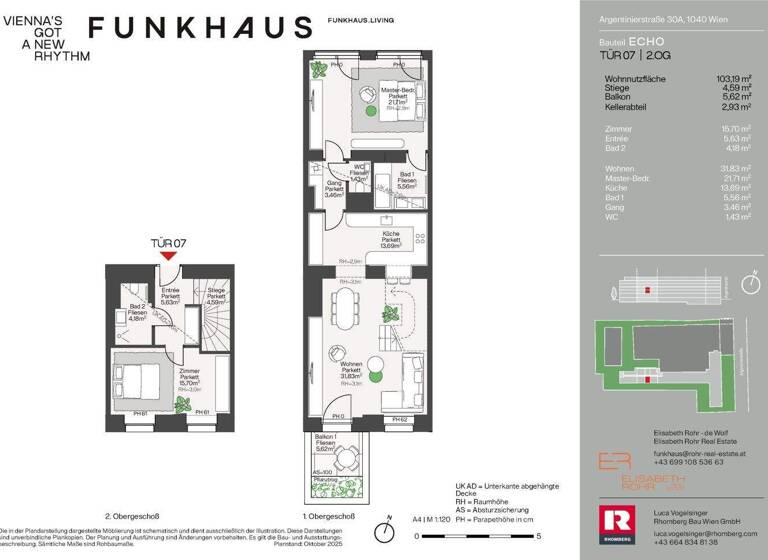 Maisonette zum Kauf - Erstbezug 1.290.000 € 3 Zimmer 103,2 m² Argentinierstraße 30 Wien 1040
