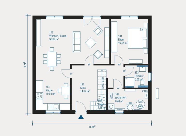 Einfamilienhaus zum Kauf 448.979 € 6 Zimmer 182 m² 380 m² Grundstück Altenessen-Süd Essen 45326
