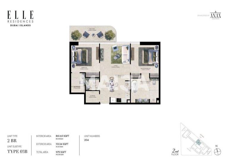 Studio zum Kauf 663.400 € 3 Zimmer 80 m² 1. Geschoss Dubai, Dubai Dubai Maritime 