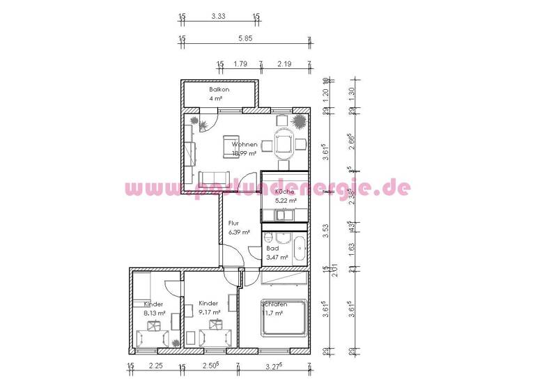 Wohnung zur Miete 372 € 4 Zimmer 64,1 m² 3. Geschoss frei ab 01.06.2026 Mechthildstraße 35 Neustädter Feld Magdeburg 39128