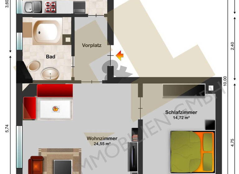 Wohnung zum Kauf provisionsfrei 215.000 € 2 Zimmer 53 m²<br/>Wohnfläche Souterrain, EG<br/>Geschoss Heilbronn Heilbronn 74076
