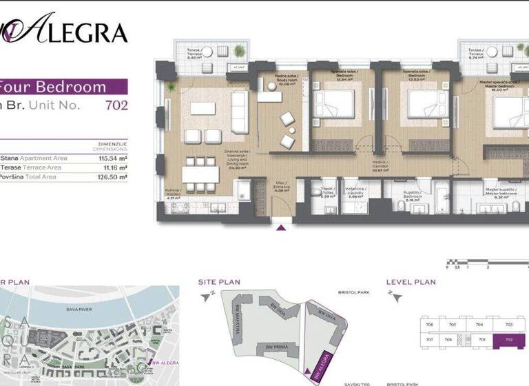 Wohnung zum Kauf - Erstbezug provisionsfrei 556.888 € 4 Zimmer 115,3 m² 7. Geschoss Belgrad Waterfront 11000