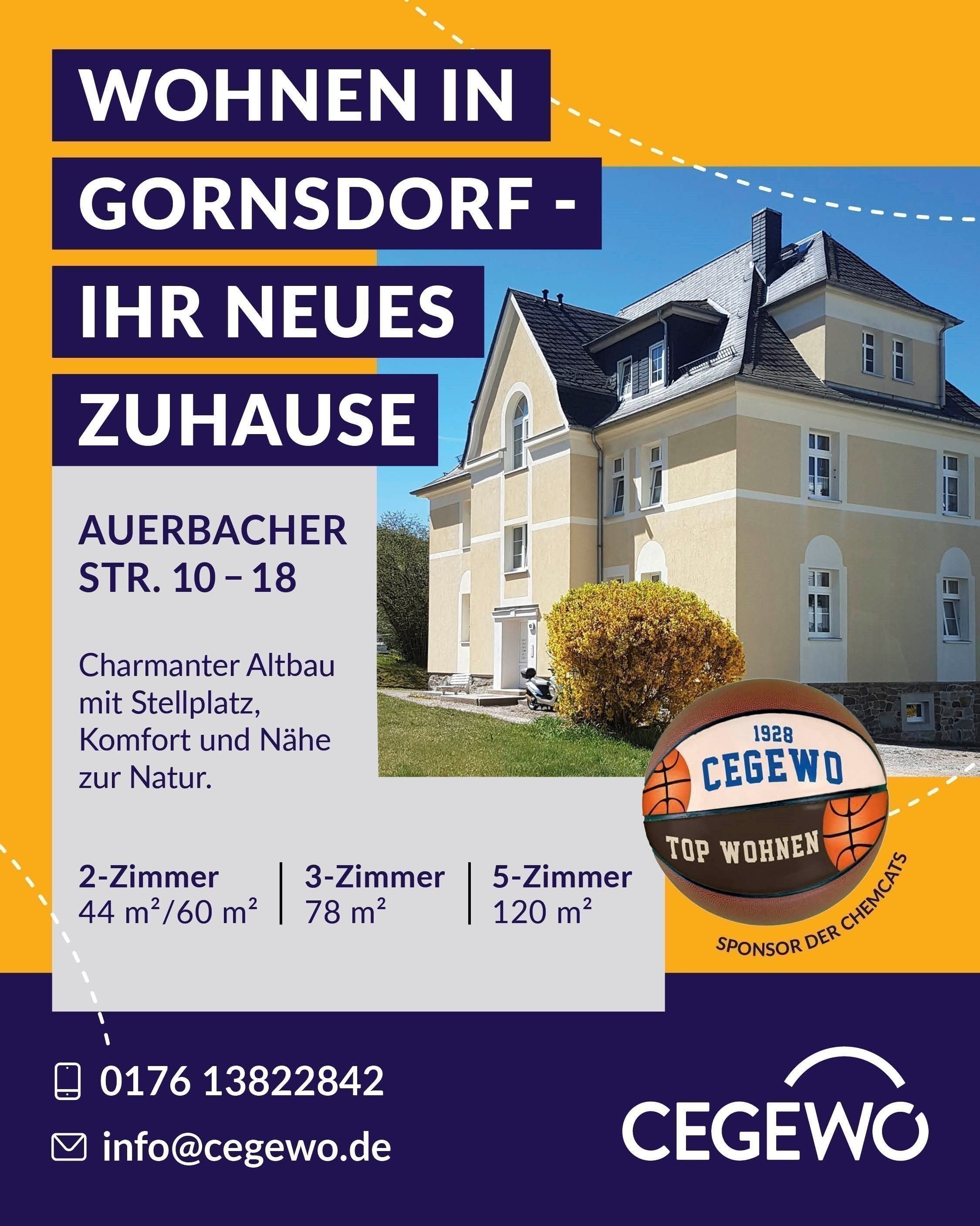 Wohnung zur Miete 750 € 5 Zimmer 120 m²<br/>Wohnfläche 2.<br/>Geschoss ab sofort<br/>Verfügbarkeit Auerbacher Straße 14 Gornsdorf 09390