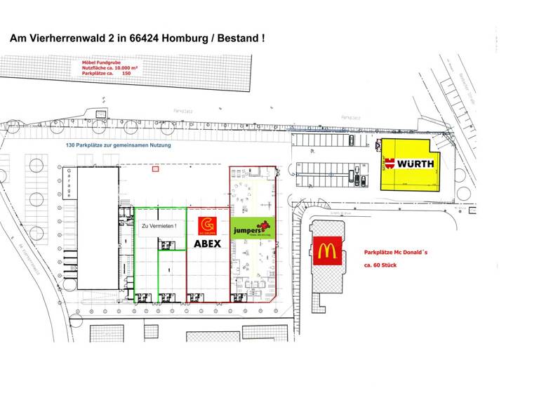Verkaufsfläche zur Miete 12 € 660 m² Verkaufsfläche Am Vierherrenwald 2 - 4 Erbach Homburg 66424