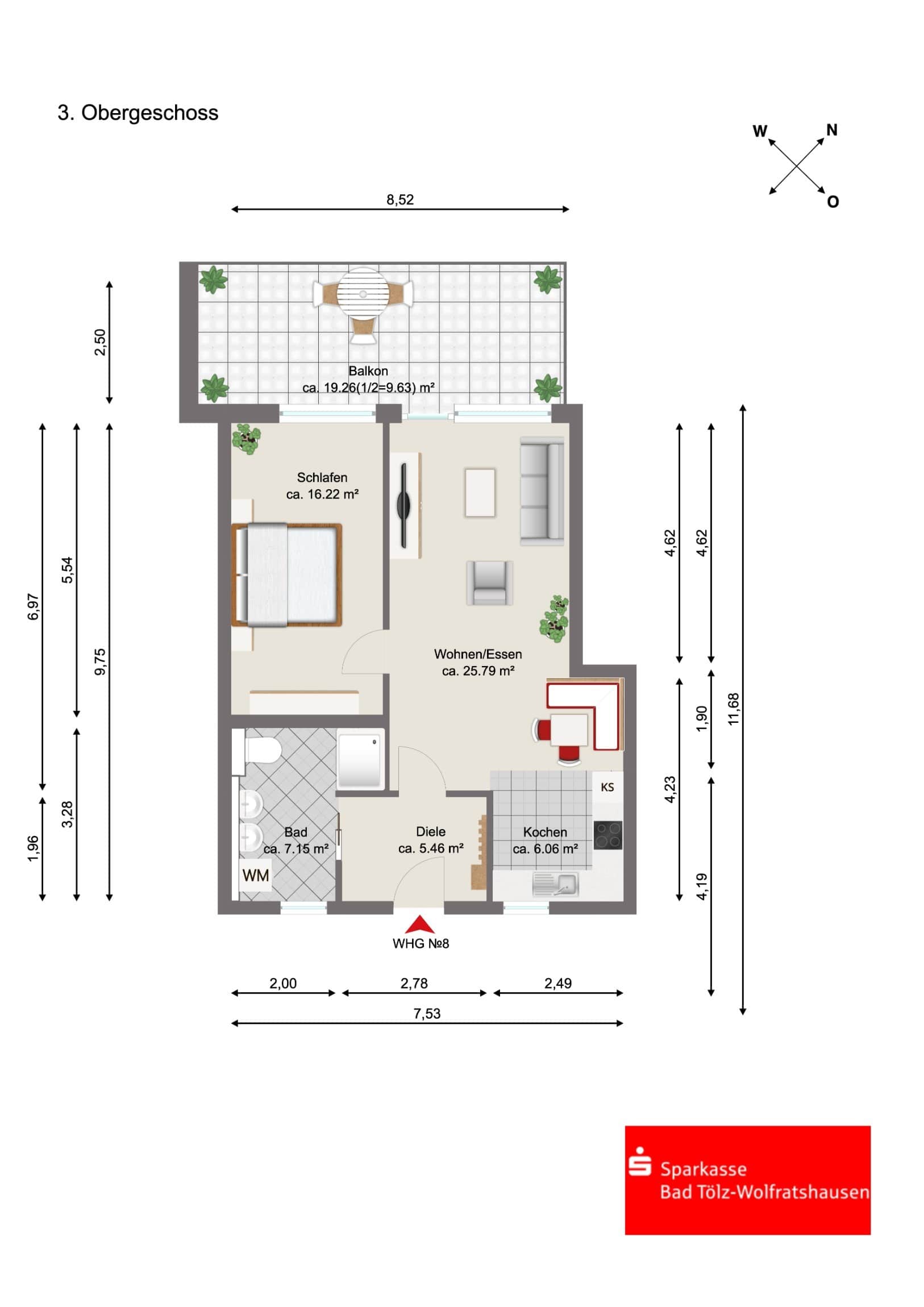 Wohnung zum Kauf provisionsfrei 539.000 € 2 Zimmer 70,3 m²<br/>Wohnfläche Gartenberg Geretsried 82538