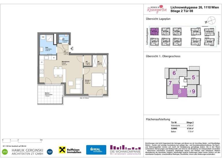 Wohnung zum Kauf - Erstbezug provisionsfrei 227.850 € 2 Zimmer 47,6 m² 1. Geschoss Lichnowskygasse 26 Wien 1110
