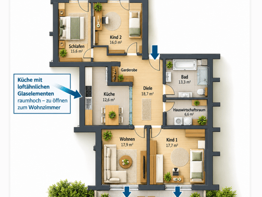 Terrassenwohnung zum Kauf 229.000 € 4 Zimmer 111 m² Geschoss EG/4 frei ab 01.01.2027 Das Querigfeld 1 Frienstedt Erfurt 99092