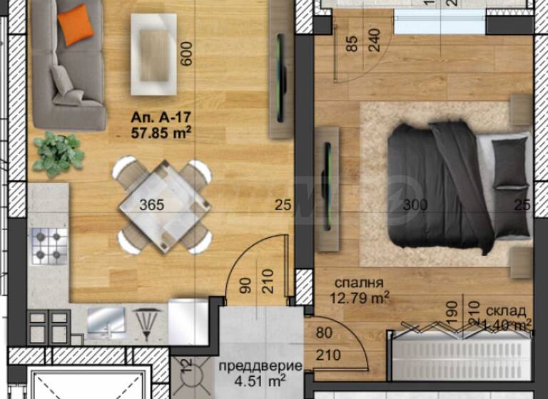 Studio zum Kauf 143.474 € 2 Zimmer 65,2 m² Plovdiv