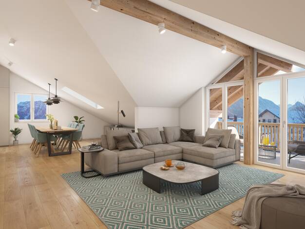 Wohnung zum Kauf - Erstbezug provisionsfrei 711.000 € 3 Zimmer 105,8 m² Dachgeschoss, 2. Geschoss St. Valentin Ruhpolding 83324